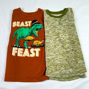 Children’s Place Cat & Jack Lot of 2 long sleeve youth shirts size 5/6 Dinosaurs